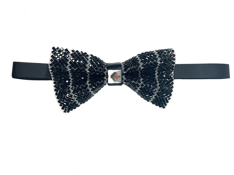 Black Rhinestones Adjustable Men's Bowtie Accessory Box