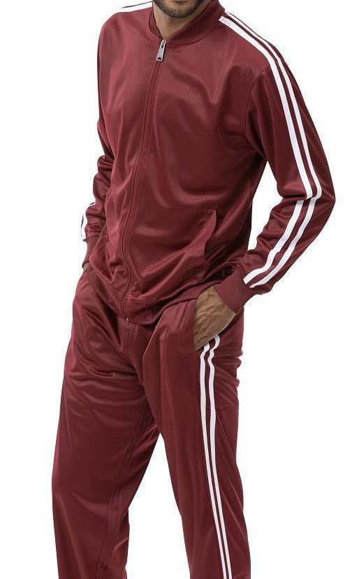 Men's Casual Jogging Set 2 Piece in Burgundy