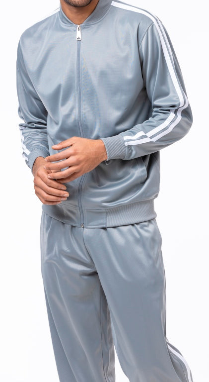 Men's Casual Jogging Set 2 Piece in Silver