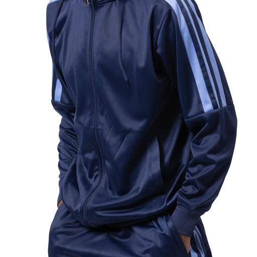 Men's Track Suit with Detachable Hood in Navy