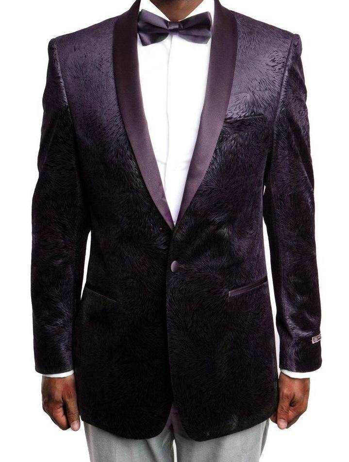 Empire Collection - Vintage Pattern Sports Coat Regular Fit In Plum