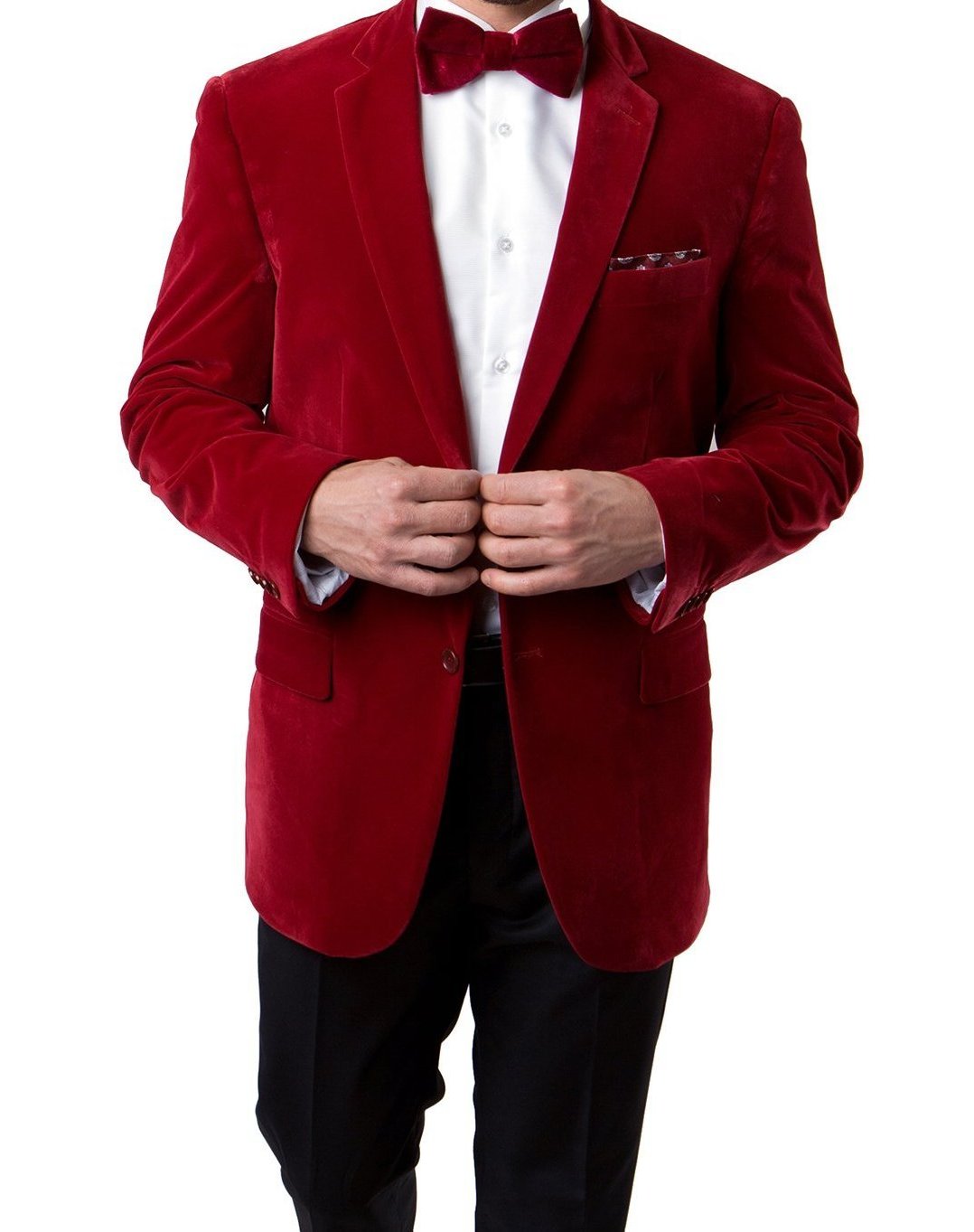 Men's Regular Fit Blazer 2 Button with One Welt Chest Pocket Red