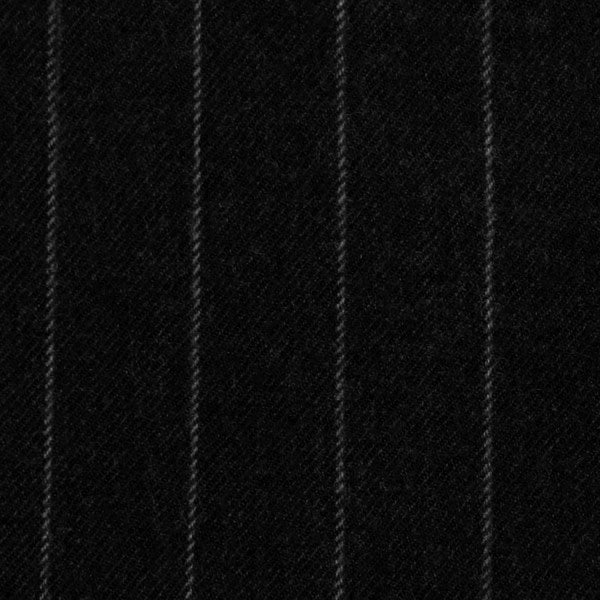 Tazio Men's Modern Fit 2 Piece Wool Suit Pinstripe Black jacket, showing notch lapels and front buttons.