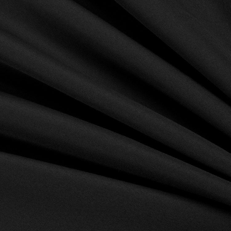 Solid black Vinci Regular Fit 3 Button 3 Piece Men's Suit, jacket, vest, and pants, displayed on a mannequin.