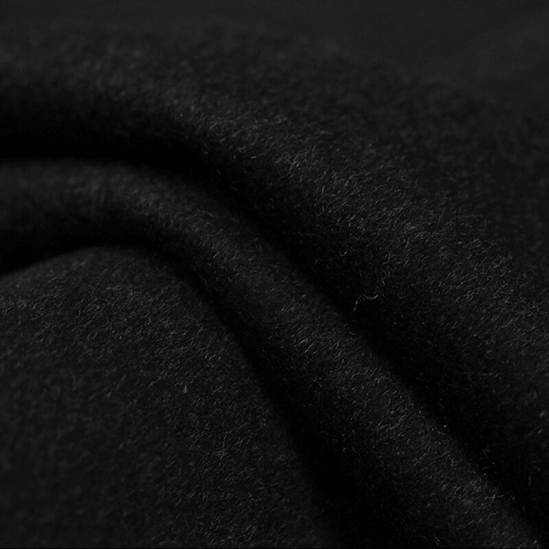 Milan Collection - Wool and Cashmere Regular Fit Dress Top Coat 48" Long in Black