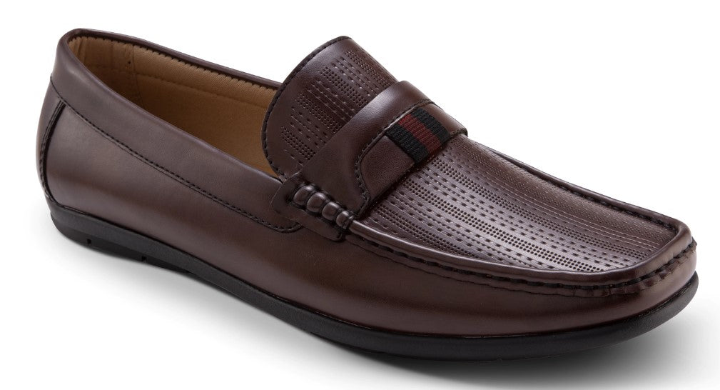 Coffee Fashion Loafers Slip-On Shoes Striped