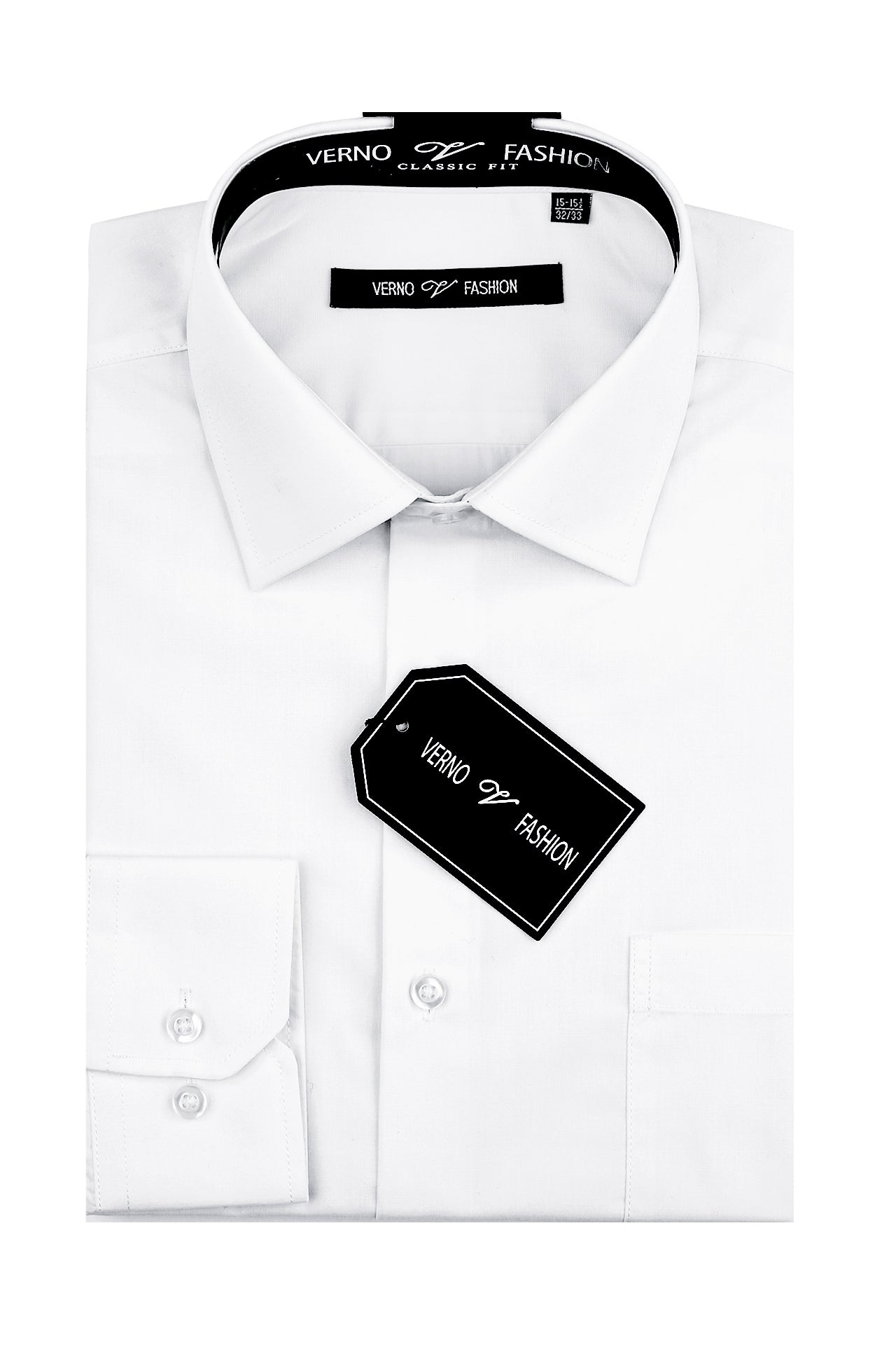 Cotton Blend Dress Shirt Regular Fit In White