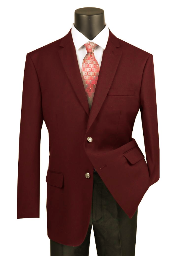 54R Regular Fit Blazer 2 Button in Burgundy