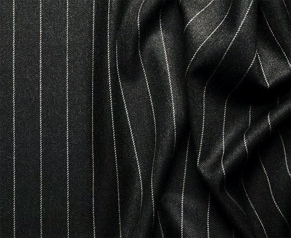 Rockefeller Collection - Double Breasted Stripe Suit Black Regular Fit 2 Piece