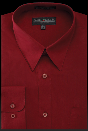 Basic Dress Shirt Regular Fit in Burgundy