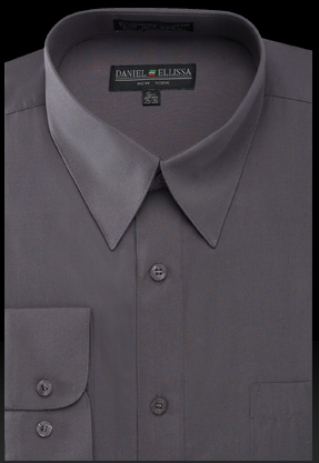 Basic Dress Shirt Regular Fit in Charcoal