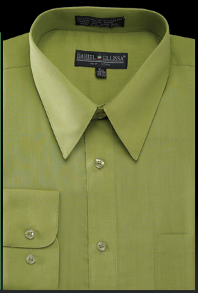 Basic Dress Shirt Regular Fit in Dark Lime
