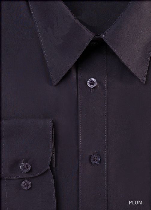 Basic Dress Shirt Regular Fit in Plum