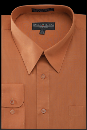 Basic Dress Shirt Regular Fit in Rust