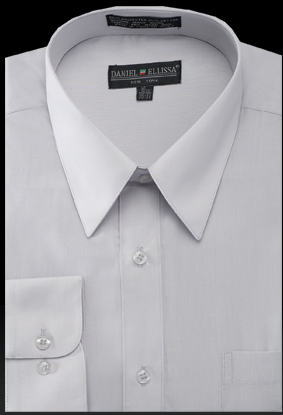 Basic Dress Shirt Regular Fit in Silver