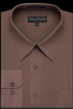 Basic Dress Shirt Regular Fit in Taupe