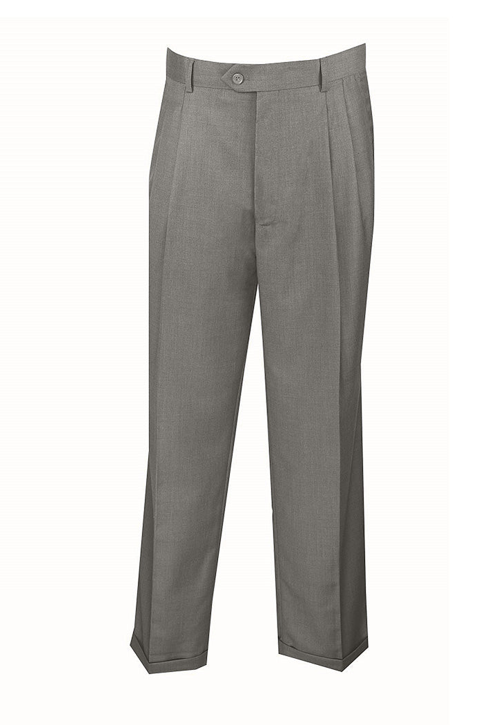 Gray Dress Pants Regular Leg Pleated Pants Pre-hemmed with Cuffs | Suits Outlets Men's Fashion Gray Dress Pants Regular Leg Pleated Pants Pre-hemmed with Cuffs | Suits Outlets Men's Fashion