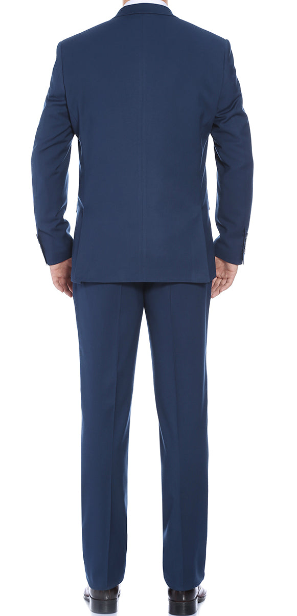 Solid blue Renoir Slim Fit 2 Piece Stretch Suit jacket.