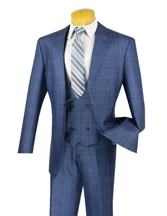 Renaissance Collection - Regular Fit 3 Piece Suit Oxford Blue