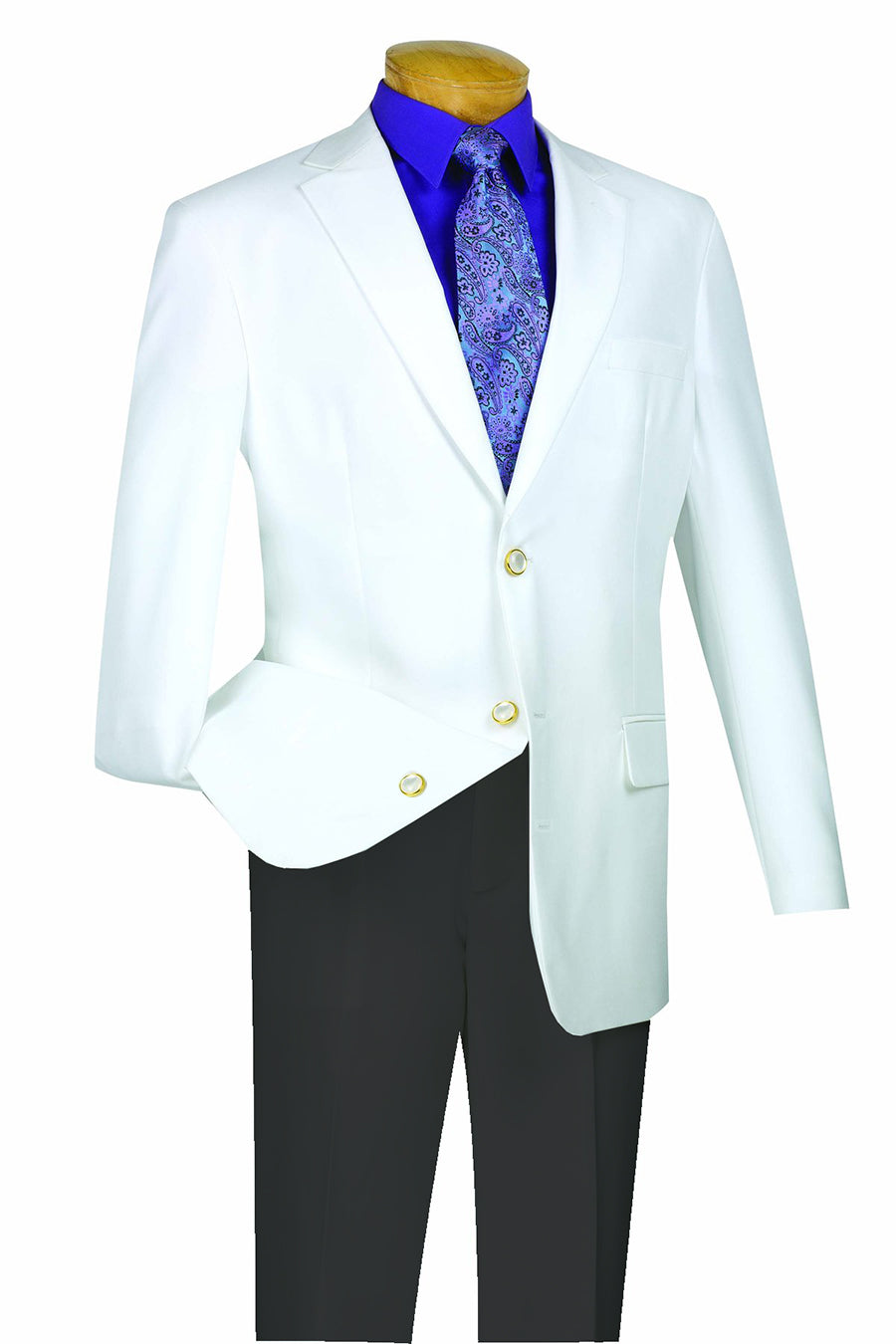 White Regular Fit 3 Button Blazer