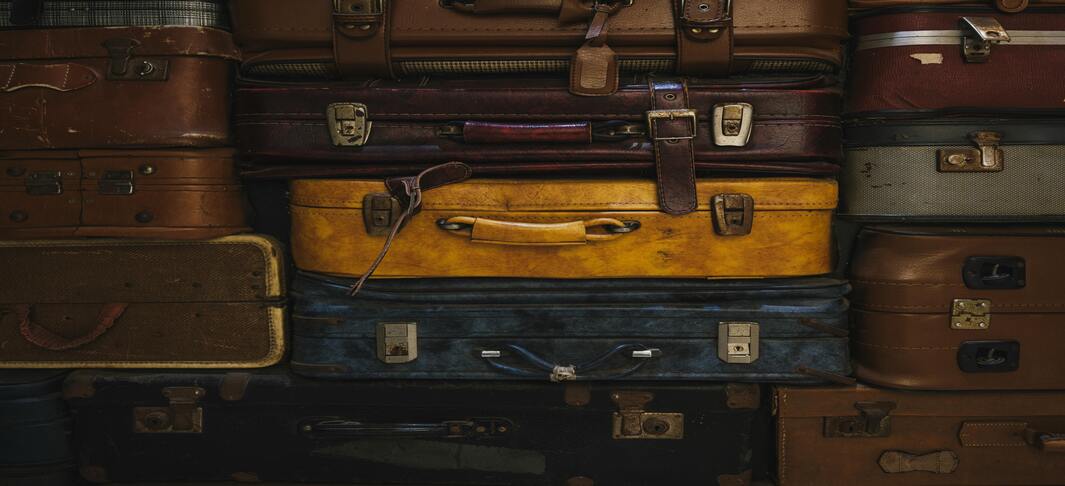 Different luggage's stacked 