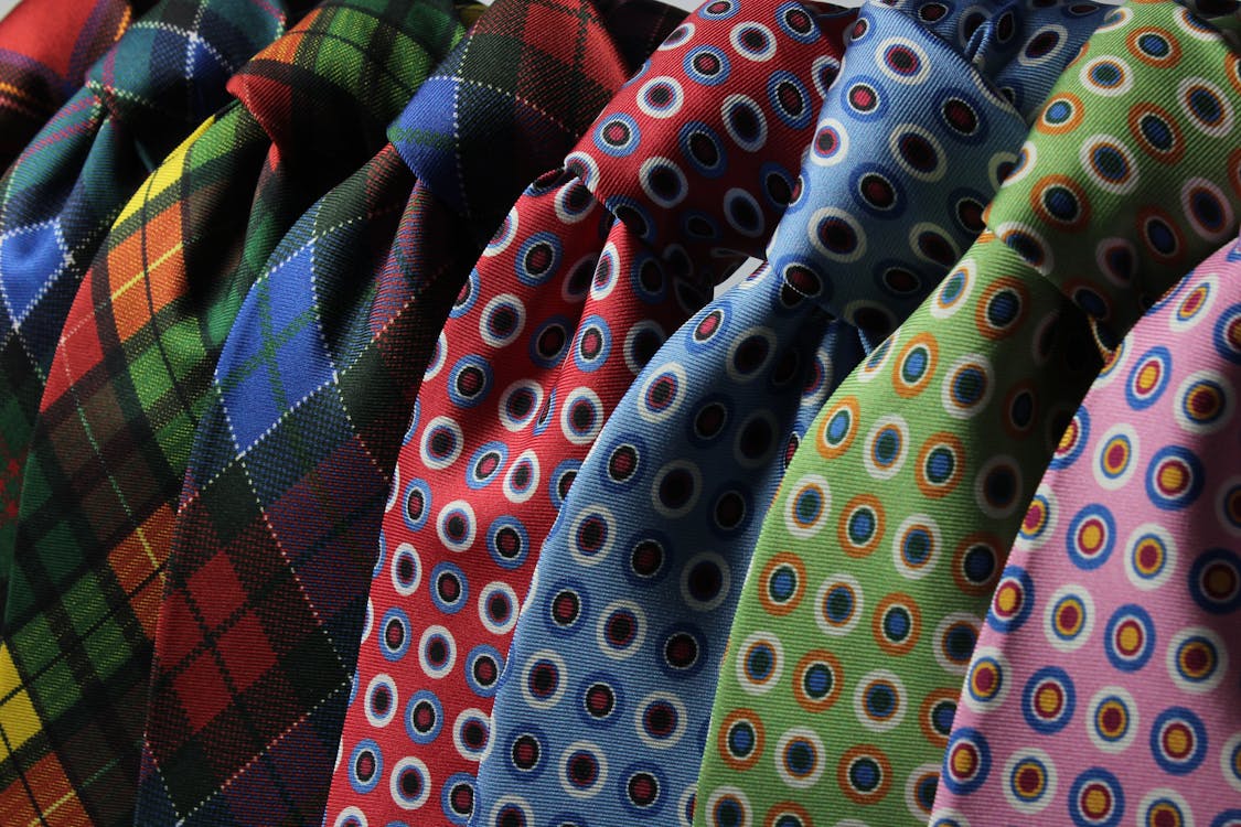 various color and pattern of ties