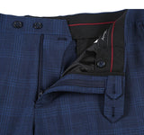 English Laundry 2-Piece Blue Plaid Wool Blend Slim Fit Dress Suit
