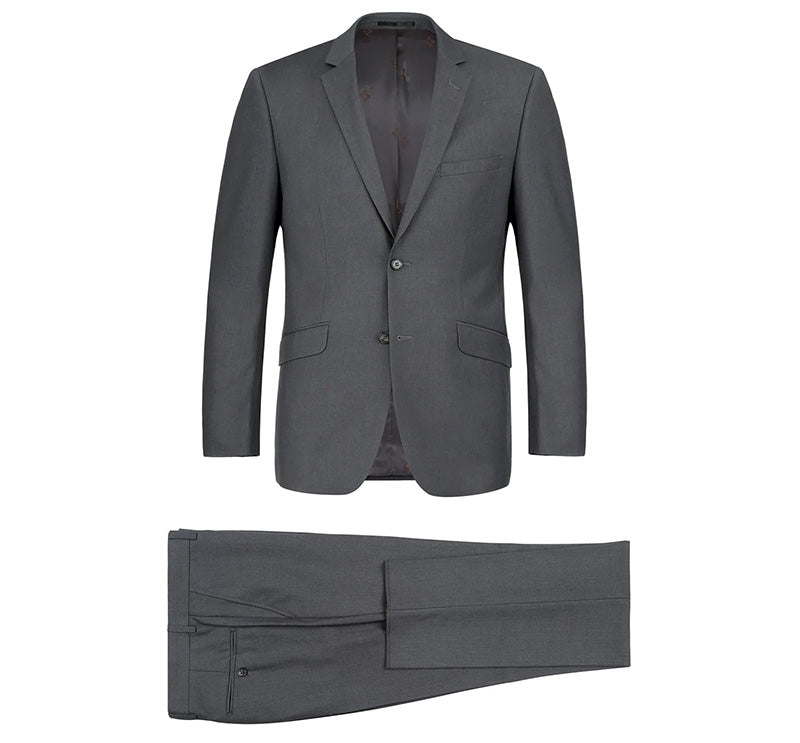 Vanderbilt Collection - Classic 2 Piece Suit 2 Buttons Regular Fit In Gray