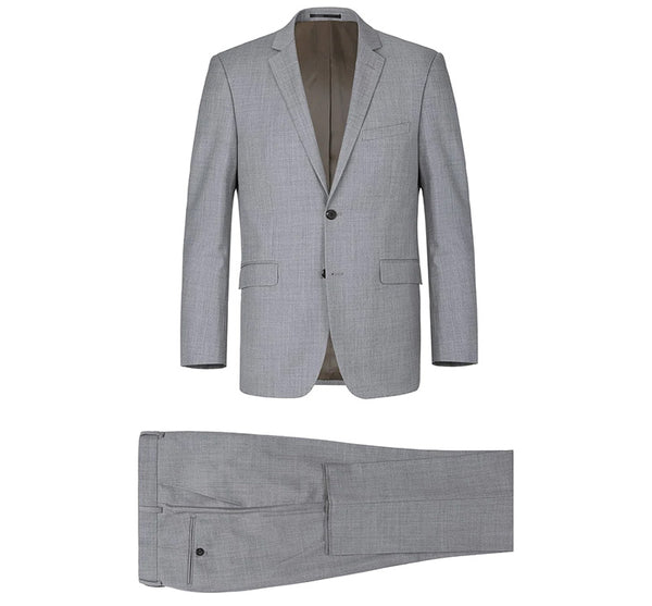 Bevagna Collection - Light Gray 100% Virgin Wool Regular Fit Pick Stit