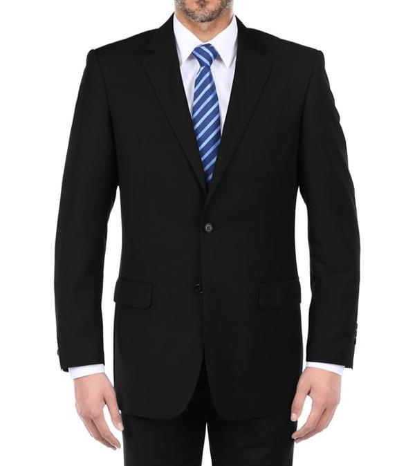 Vanderbilt Collection - Classic 2 Piece Suit 2 Buttons Regular Fit In Black