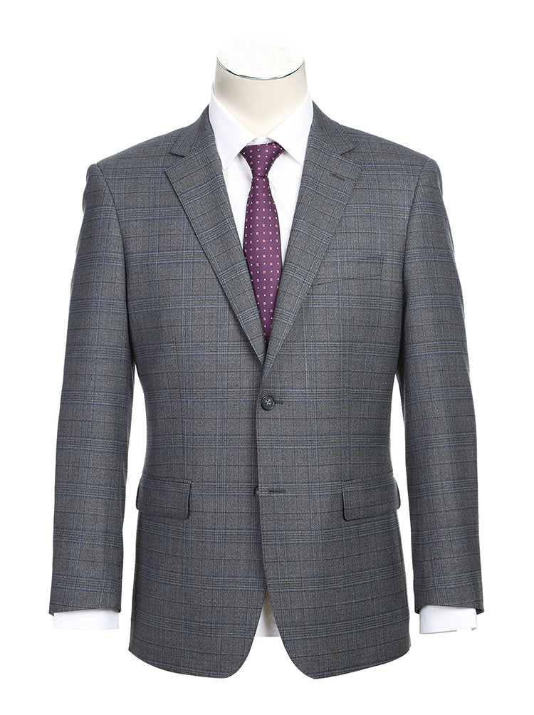 Classic Regular Fit 2 Piece Wool Blend Stretch Suit in Gray | Suits ...