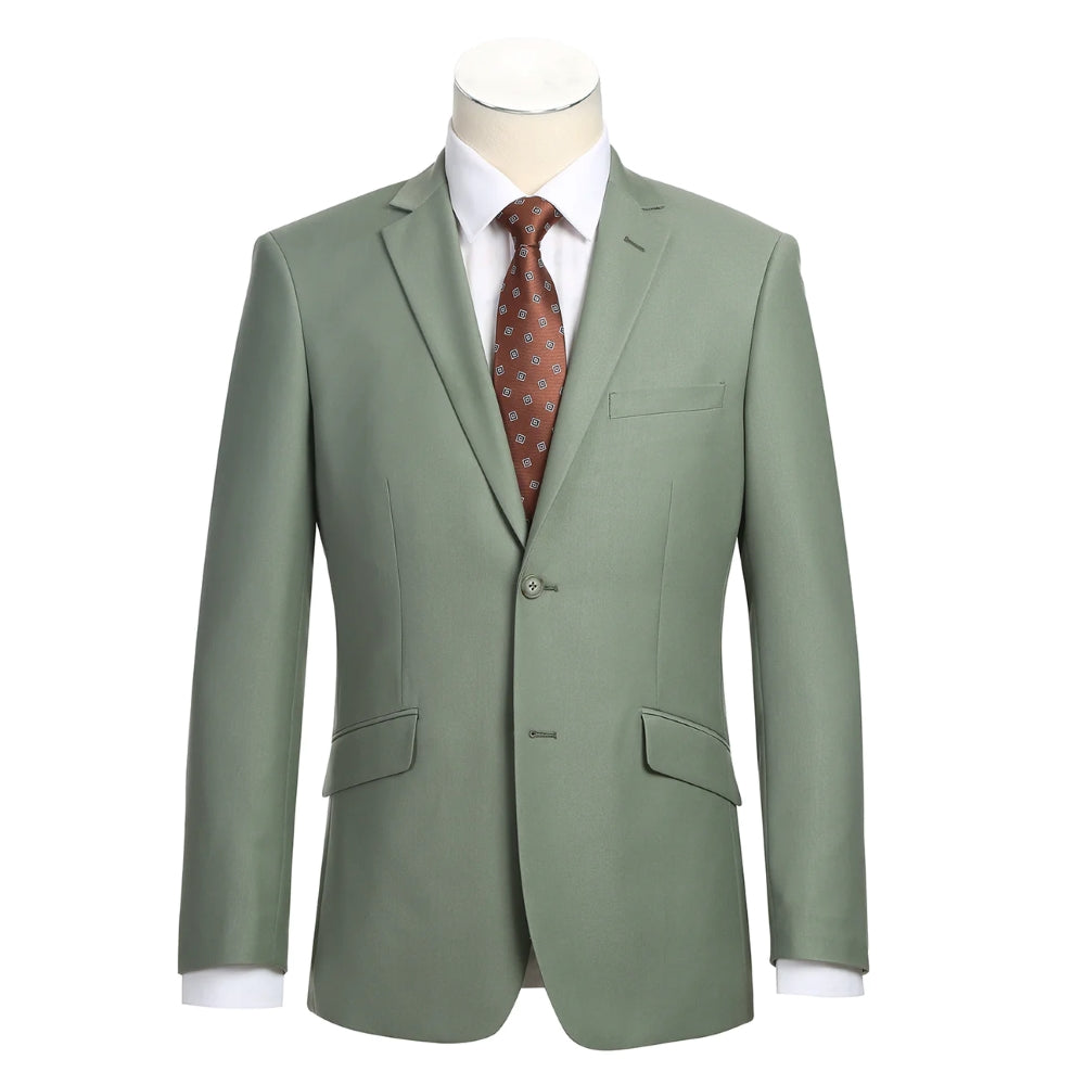 Vanderbilt Collection - Classic 2 Piece Suit 2 Buttons Regular Fit In Sage
