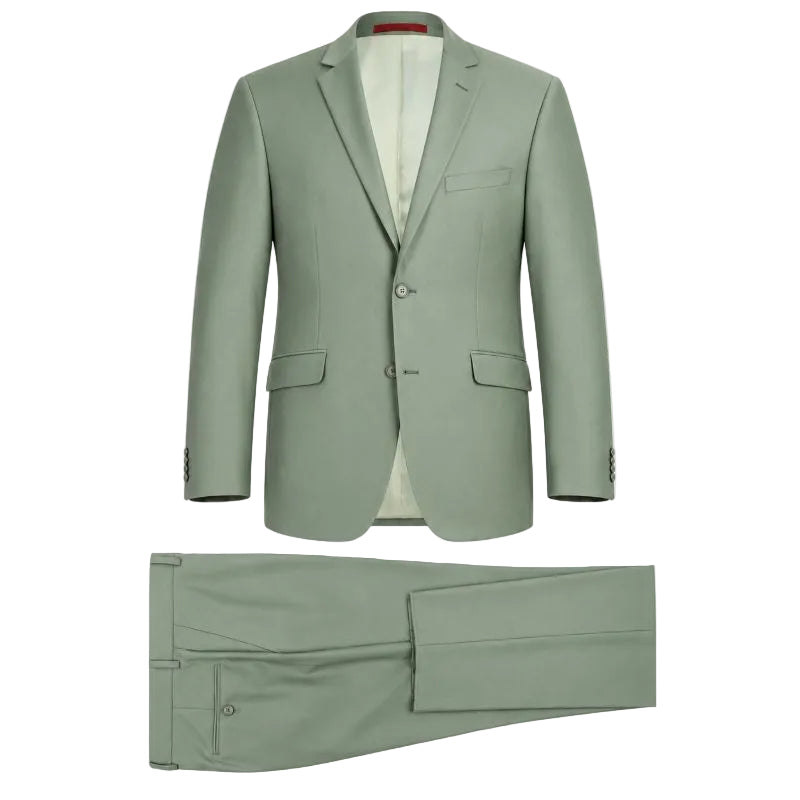 Vanderbilt Collection - Classic 2 Piece Suit 2 Buttons Regular Fit In Sage