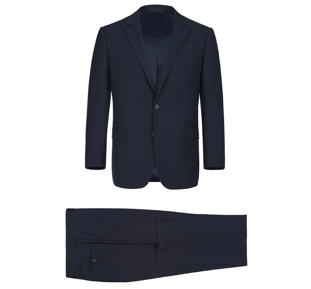 Vanderbilt Collection - Classic 2 Piece Suit 2 Buttons Regular Fit In Dark Navy
