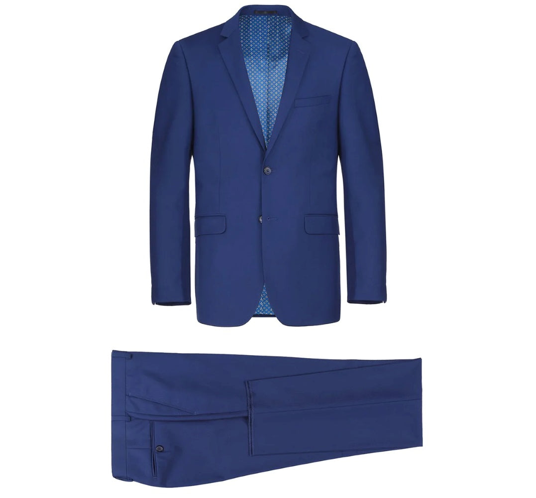 Vanderbilt Collection - Classic 2 Piece Suit 2 Buttons Regular Fit In Blue
