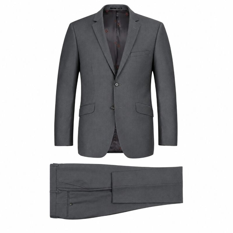 Vanderbilt Collection - Classic 2 Piece Suit 2 Buttons Regular Fit In Medium Gray