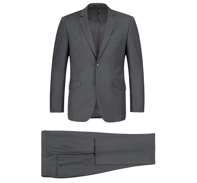 Vanderbilt Collection - Classic 2 Piece Suit 2 Buttons Regular Fit In Gray
