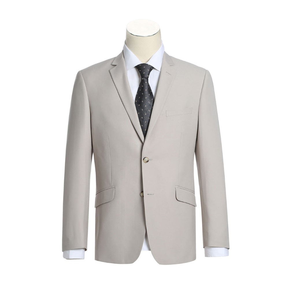 Vanderbilt Collection - Classic 2 Piece Suit 2 Buttons Regular Fit In Beige
