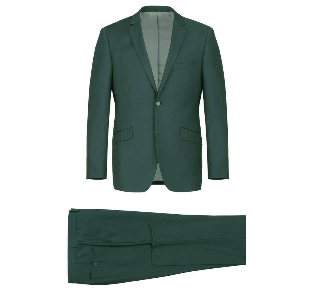 Vanderbilt Collection - Classic 2 Piece Suit 2 Buttons Regular Fit In Green
