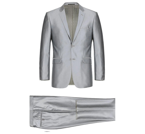 Classic Fit Sharkskin 2 Piece Suit Color Taupe main image 0