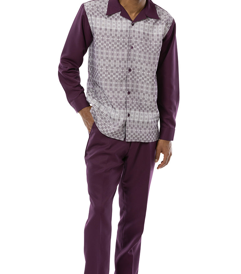 Plum 2 Piece Long Sleeve Walking Suit Set