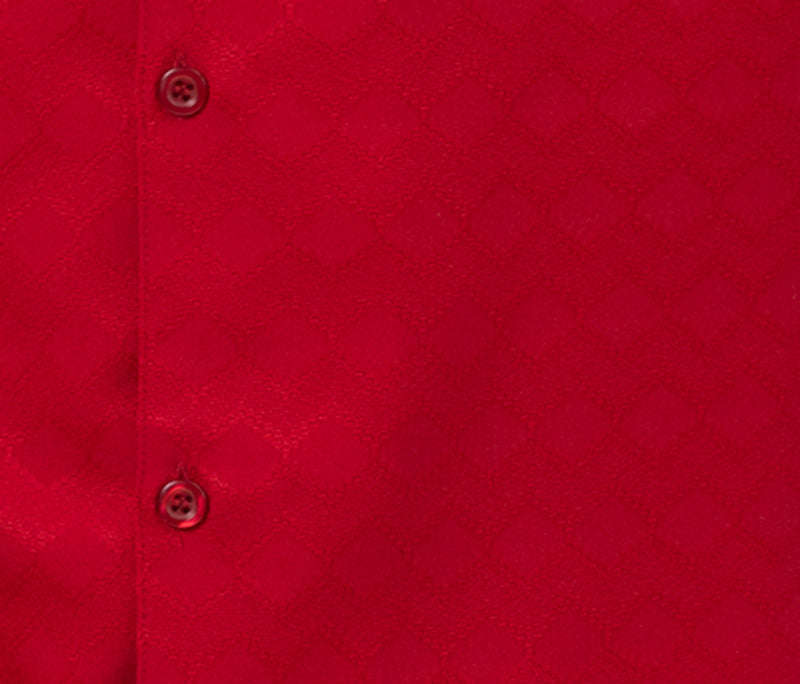 Red Tone-on-tone Walking Suit 2 Piece Short Sleeve Set