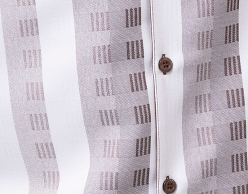 Brown Color Striped Walking Suit 2 Piece Short Sleeve Set