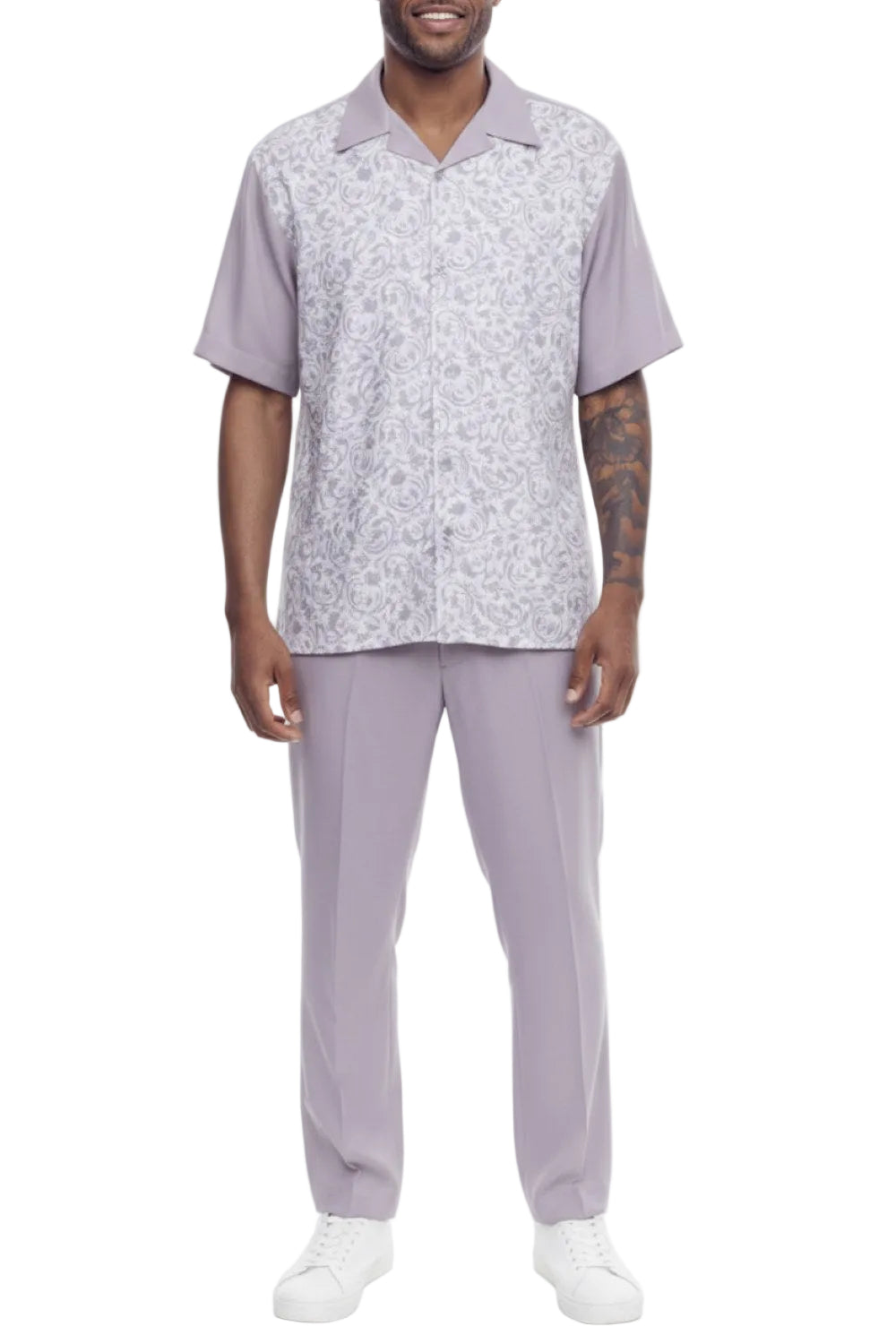 Men's 2 Piece Mauve Floral Walking Suit