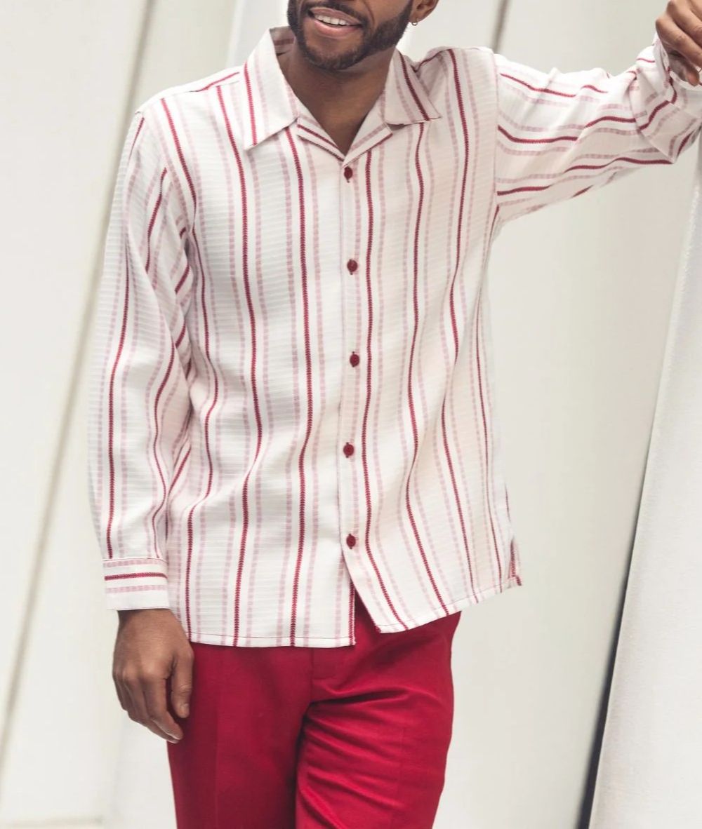Men’s 2 Piece Red Long Sleeve Walking Suit
