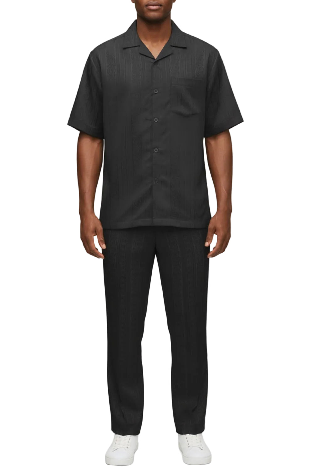 Stacy Adams - Black Tonal Pinstripe Walking Suit Set