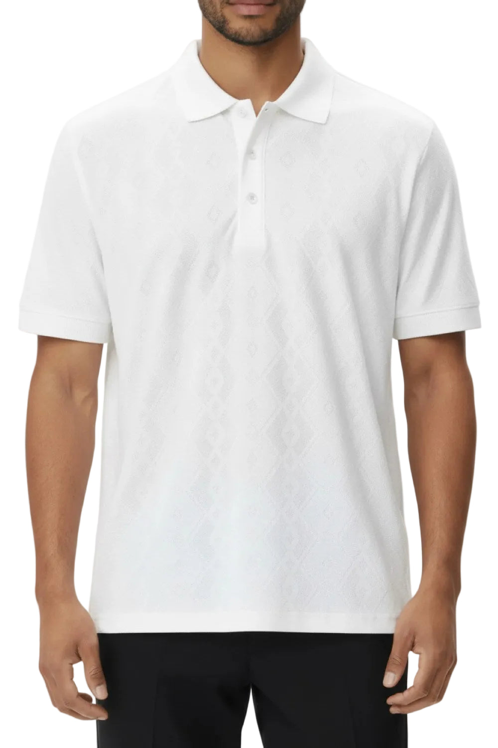 Stacy Adams - Men's White Stretch Polo Shirt
