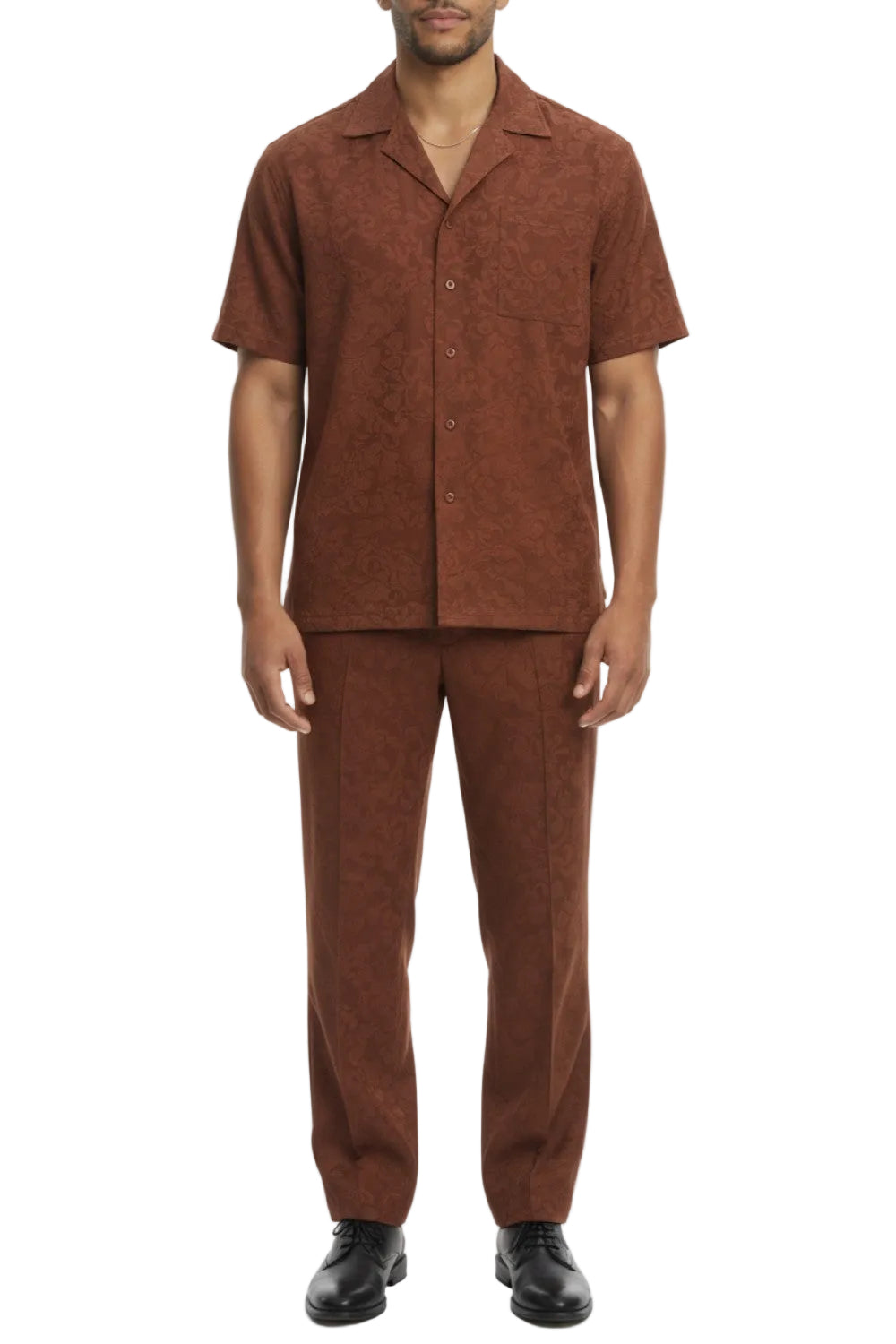Stacy Adams - Brown Floral Walking Suit Set