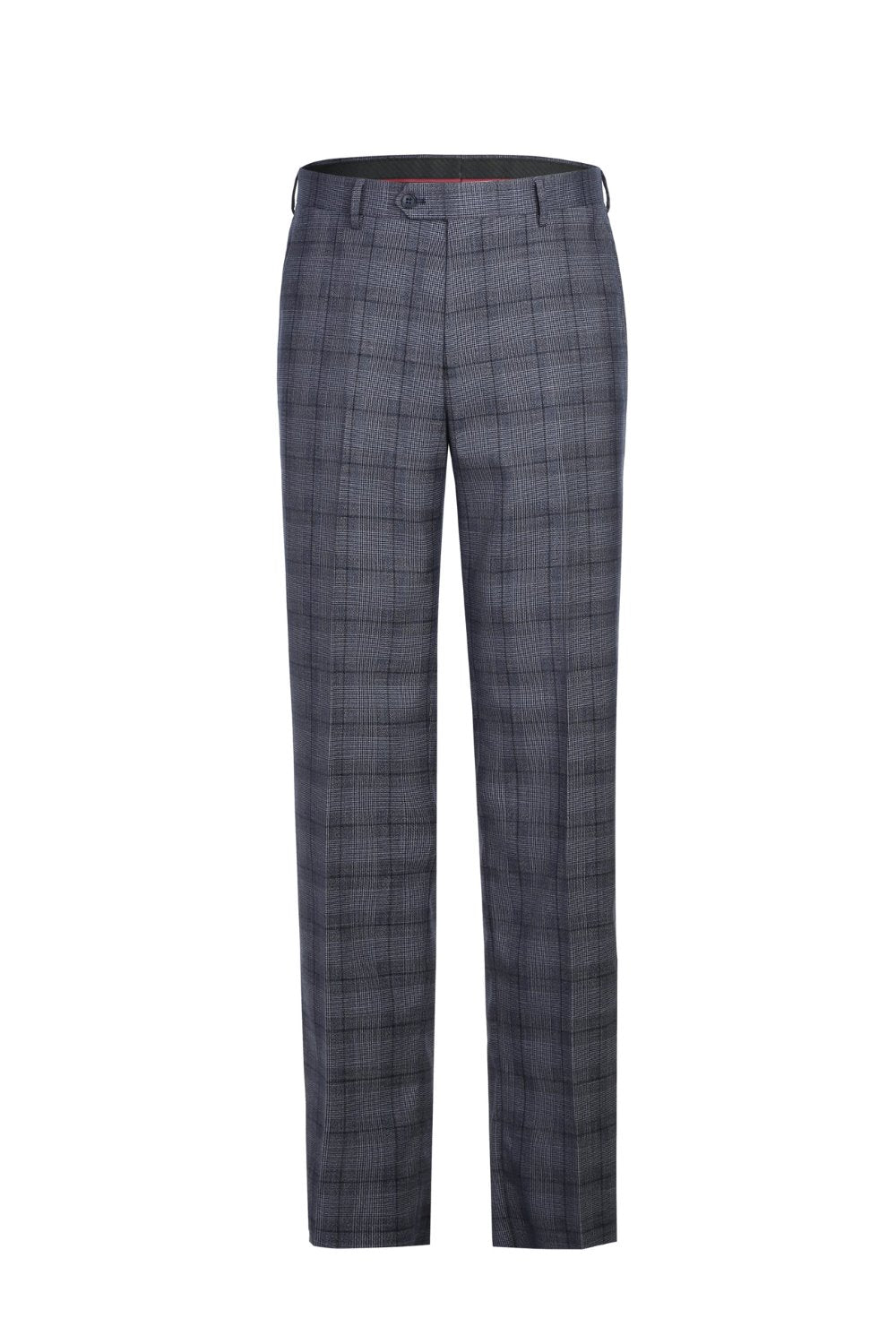 Lozano Collection - Men's 2 Piece Regular Fit Gray Windowpane Suit