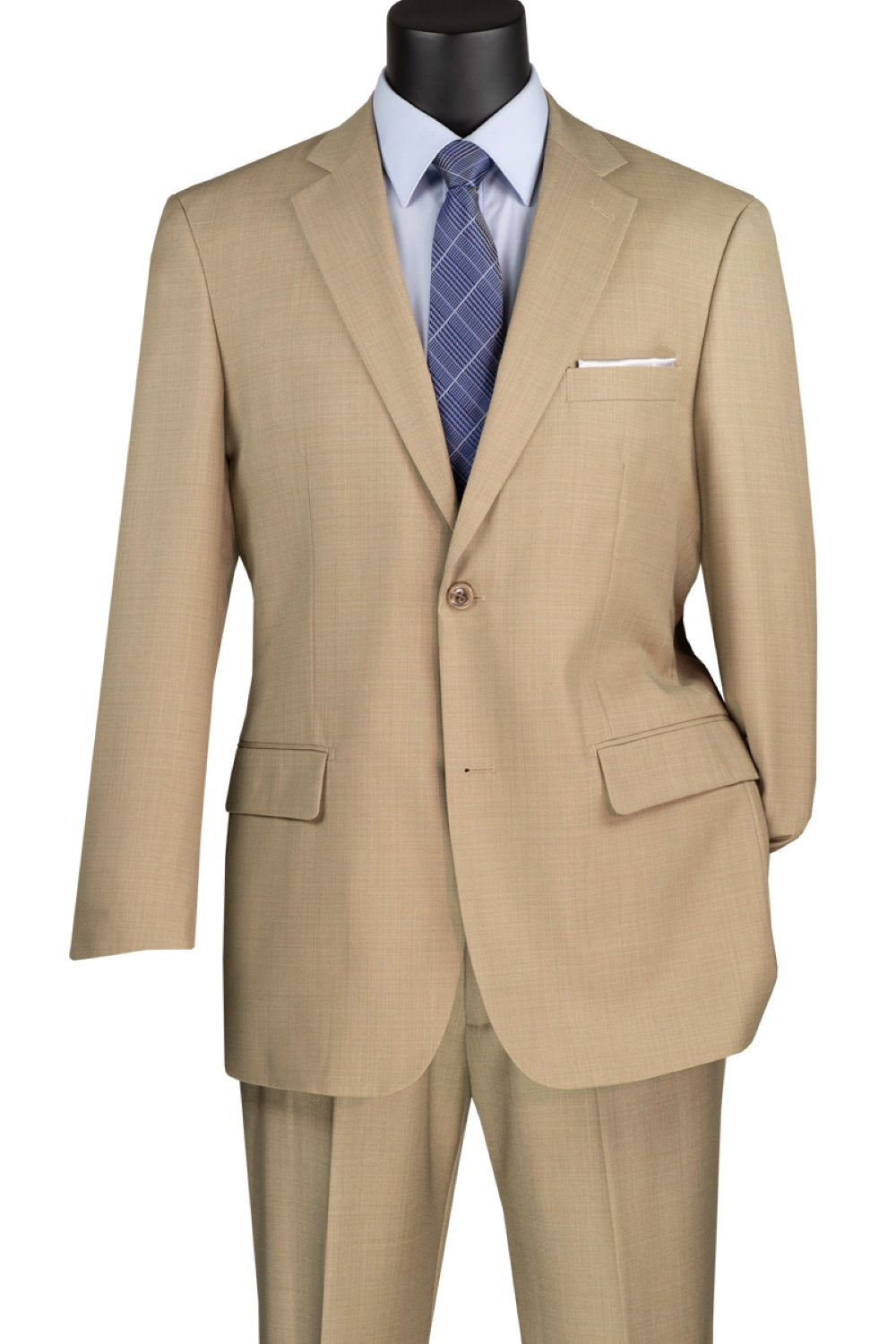 Monte Carlo Collection - Dress Suit 2 Piece 2 Button Textured Weave In Beige
